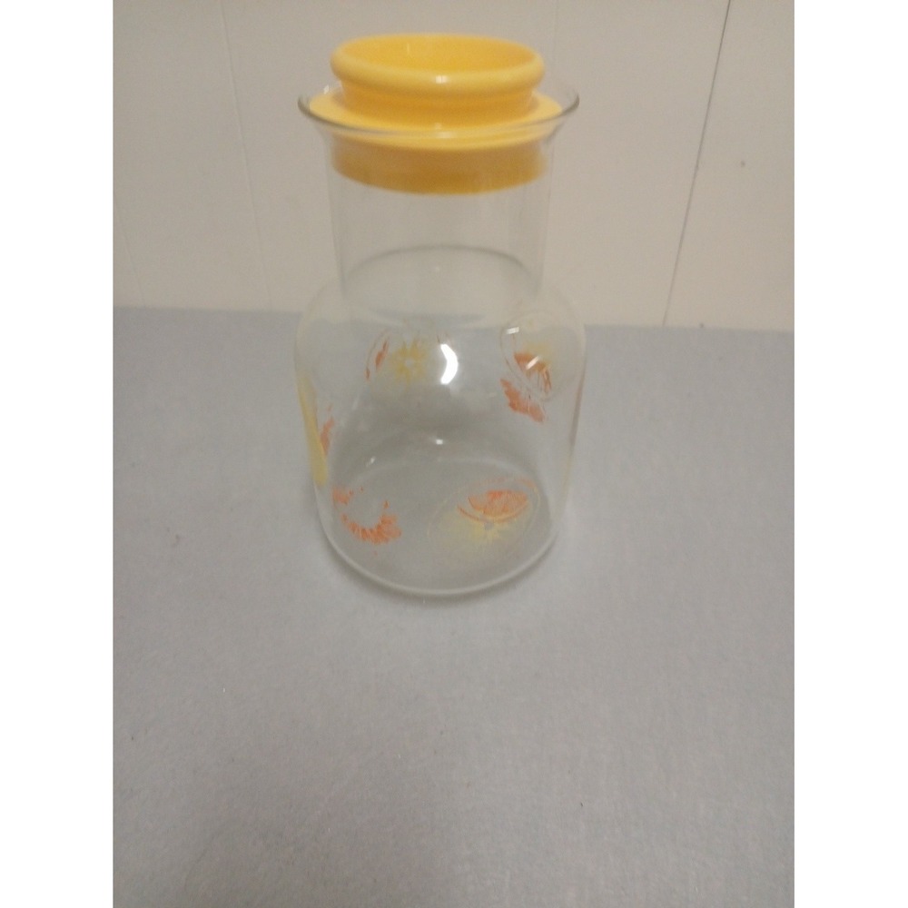 Vintage Pyrex 3515 Citrus Oranges Lemons Juice Carafe Pitcher 1.5 QT Lid USA